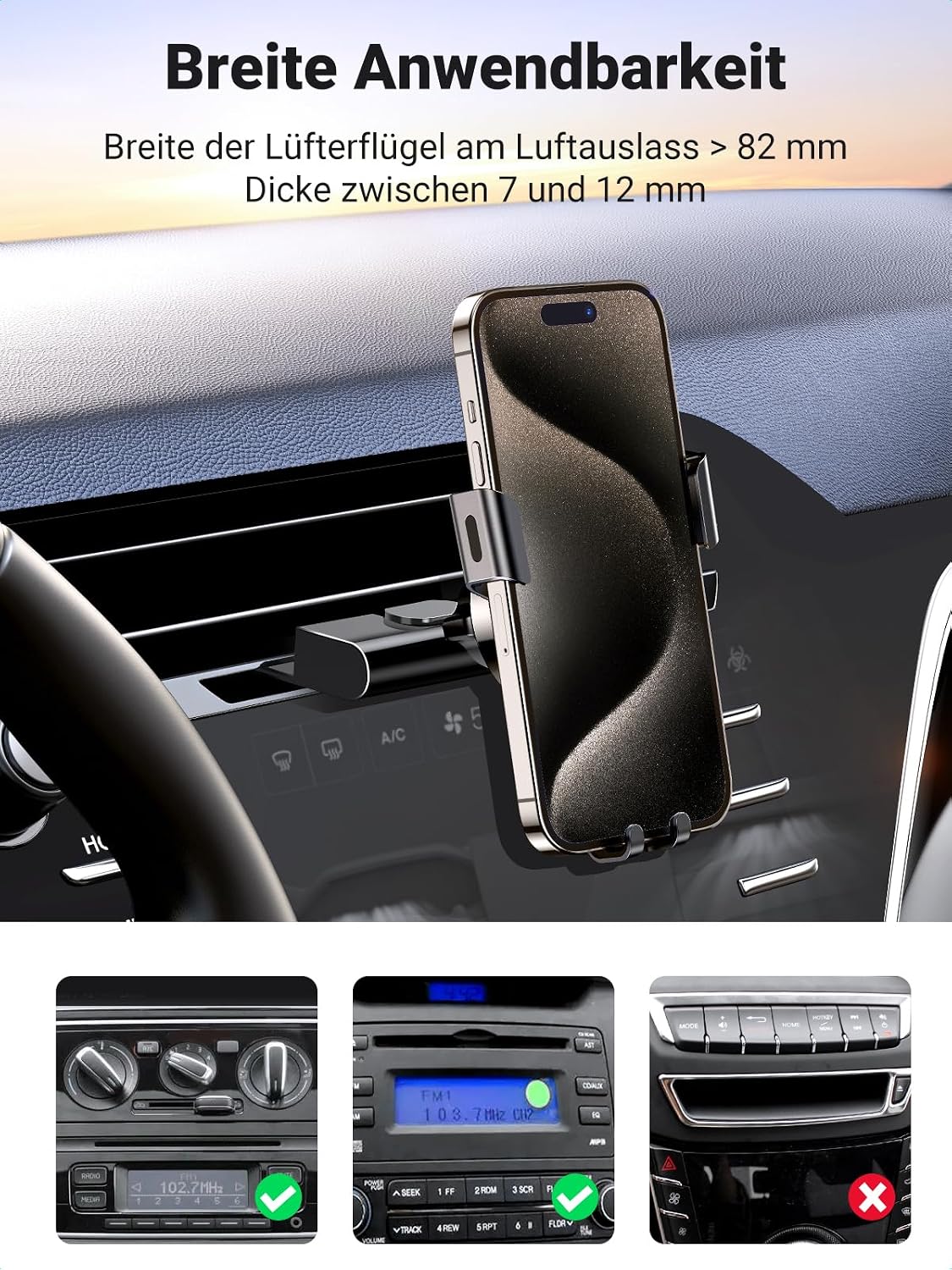 Detalle de UGREEN CD-Schlitz Autohalterung – Schwerkraftmaterial für Einhandbedienung