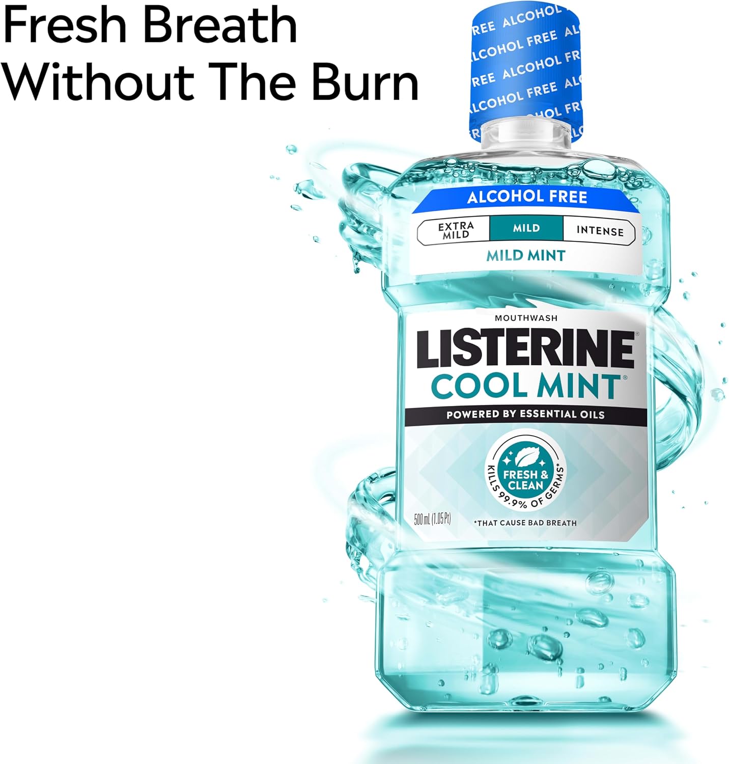 Detalle de Listerine Alcohol-Free Mouthwash, 1L 🚰
