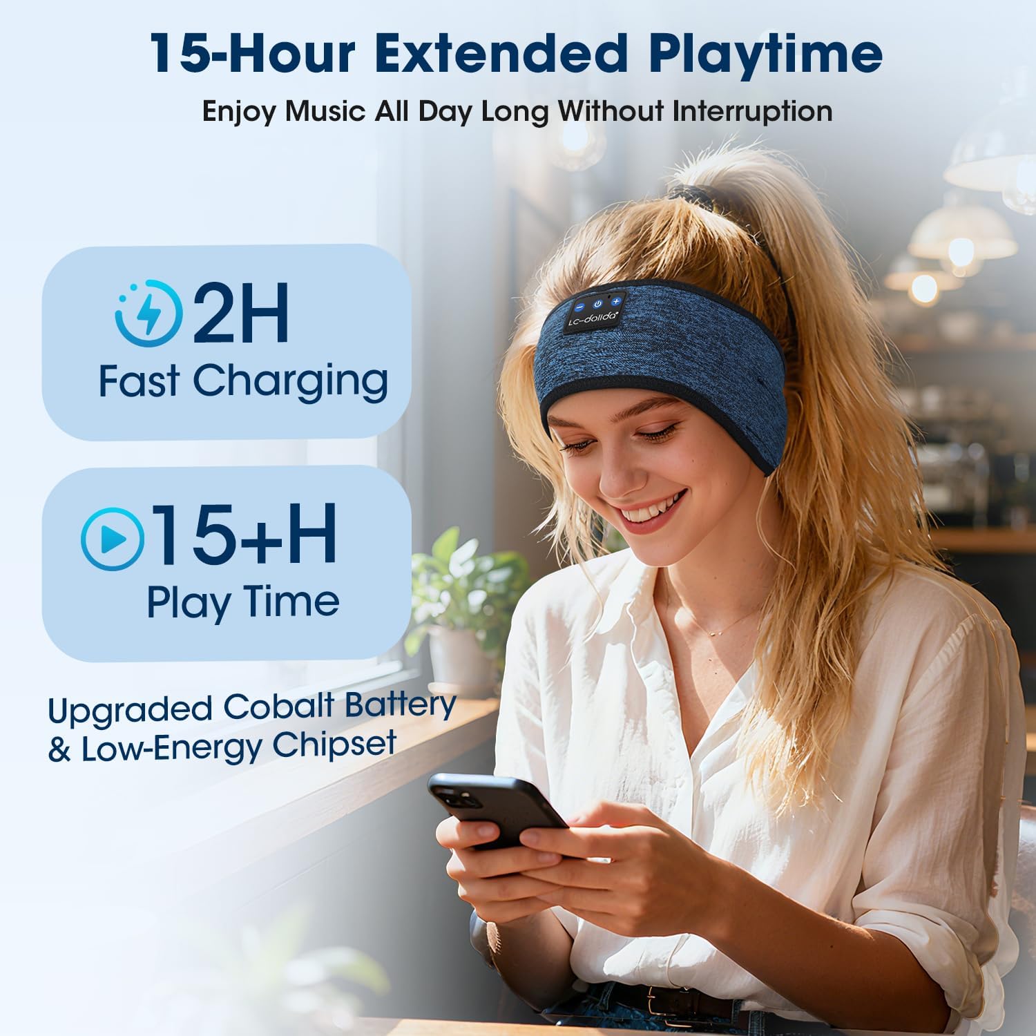 Thumbnail 4 de LC-dolida Sleep Headphones Headband: 5-in-1 Bluetooth Comfort for Home Gym and Travel