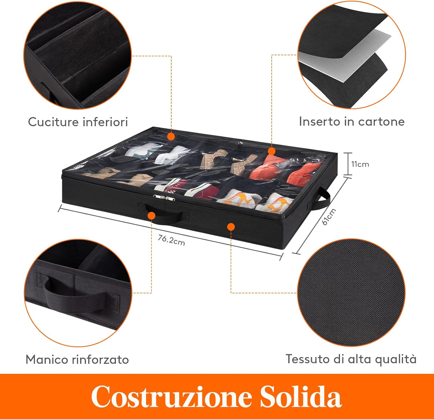 Thumbnail 1 de Lifewit Scatole per Scarpe con Finestra Trasparente: organizer pieghevole sottoletto da 12 paia, con manici