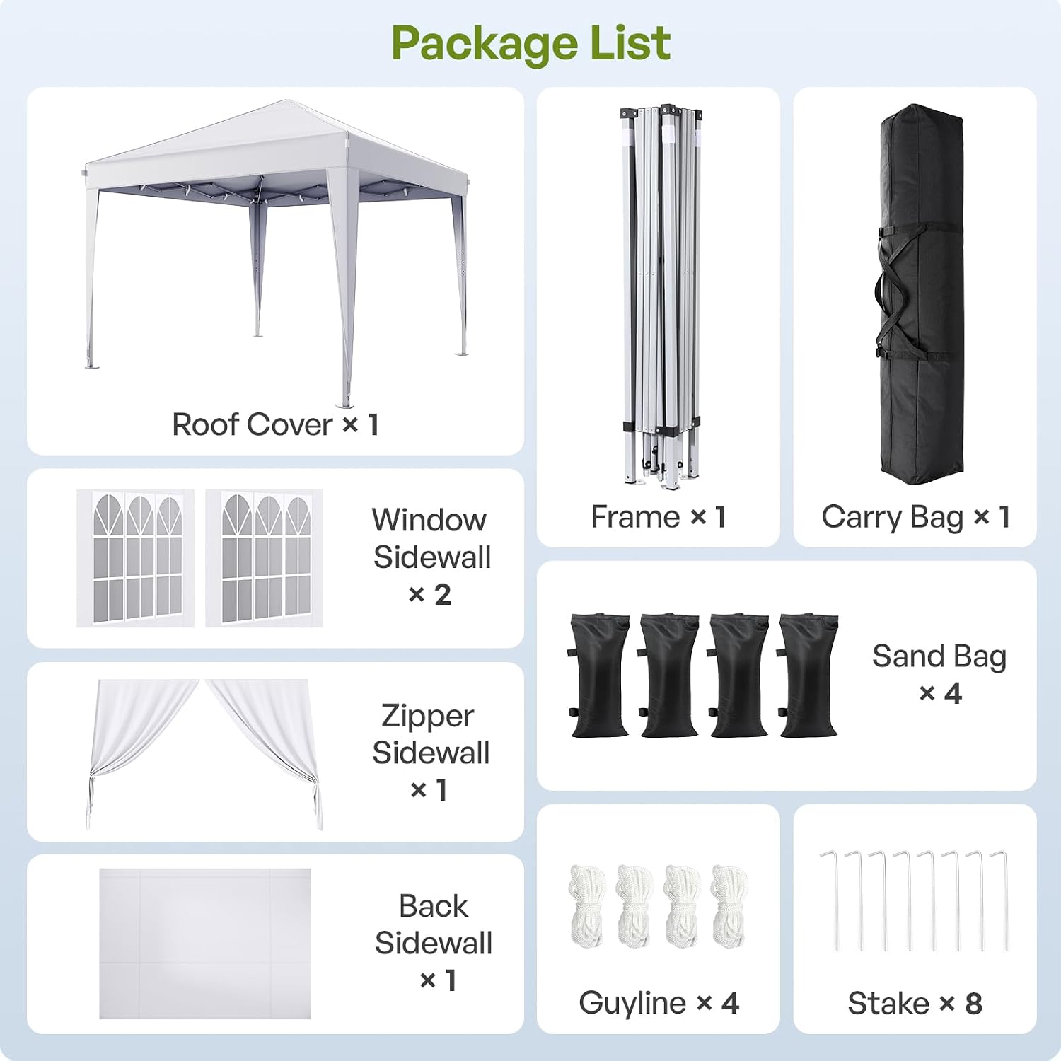 Detalle de Driftalia WF250001 10x10 Pop-Up Canopy Tent with UPF 50+ Sidewalls