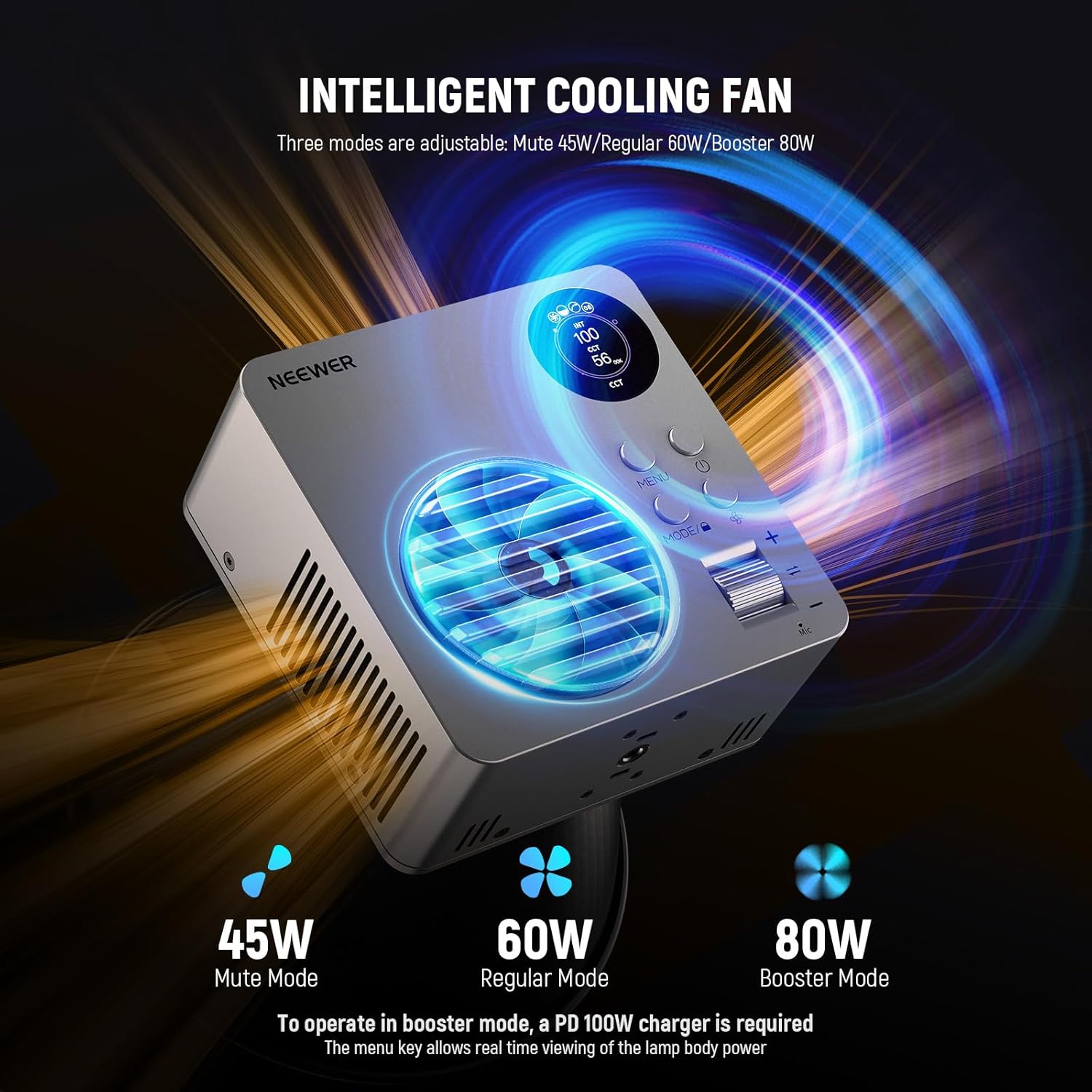 Thumbnail 4 de NEEWER HB80B 80W LED Videolicht mit 72Wh Akku, 2700–6500K & 2,4G/APP-Steuerung