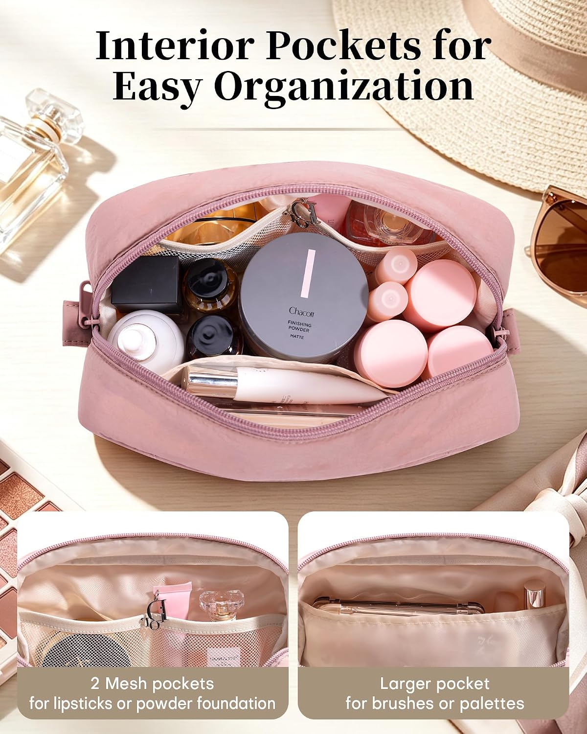 Detalle de Travel Makeup Bag, 9 x 6 x 3.7 inches