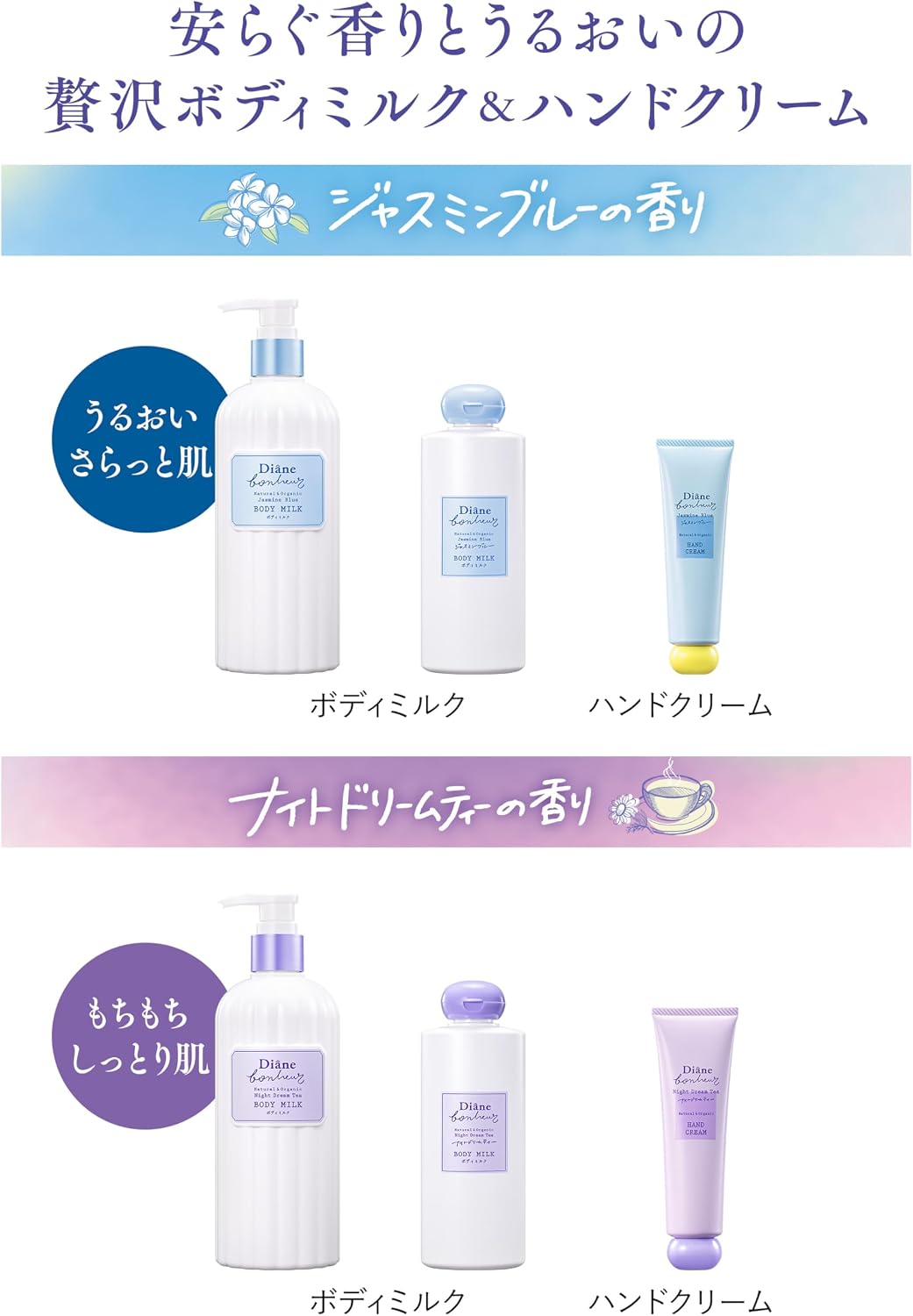 Detalle de Diane Bonheur(ダイアン ボヌール) ボディミルク ナイトドリームティーの香り 390ml