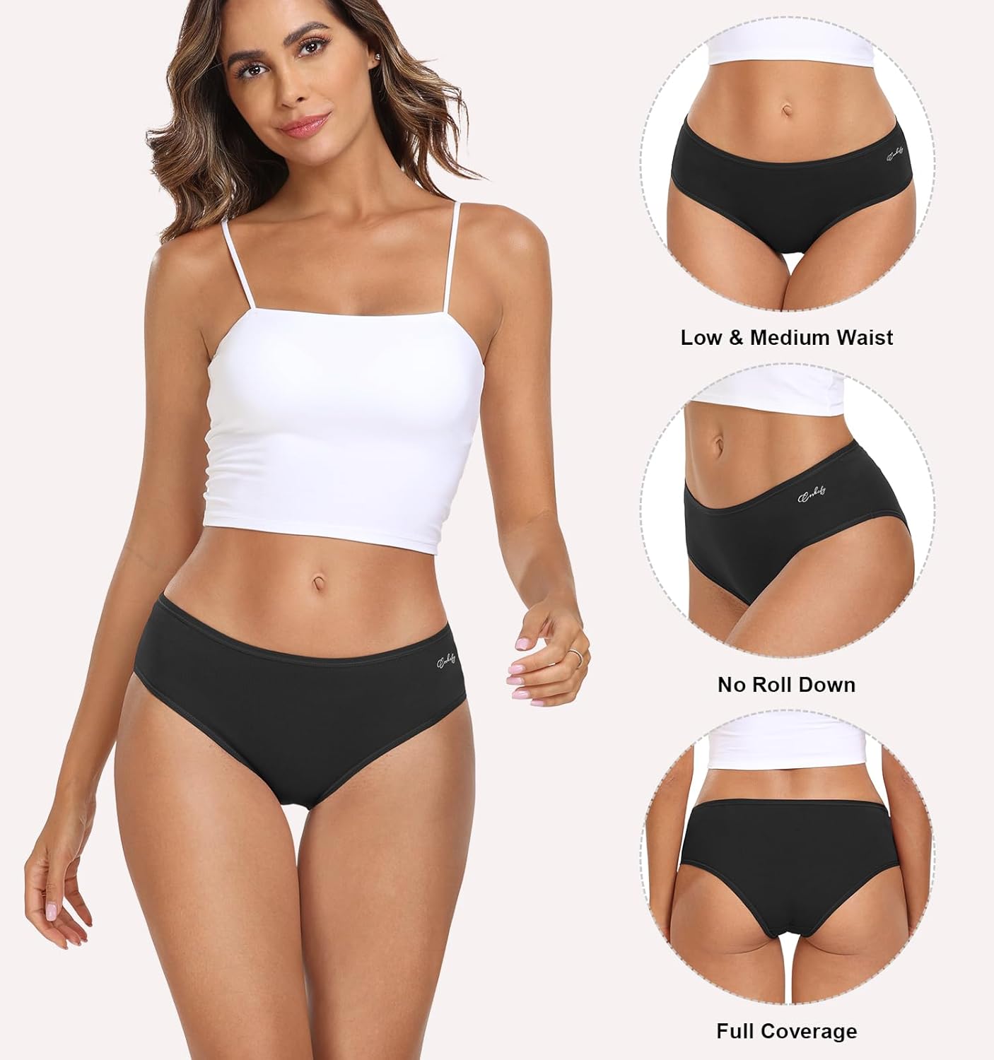 Thumbnail 2 de coskefy Women’s Cotton Hipster Underwear (Low-Rise) — Soft Stretch Breathable Bikini Briefs, 6-Pack