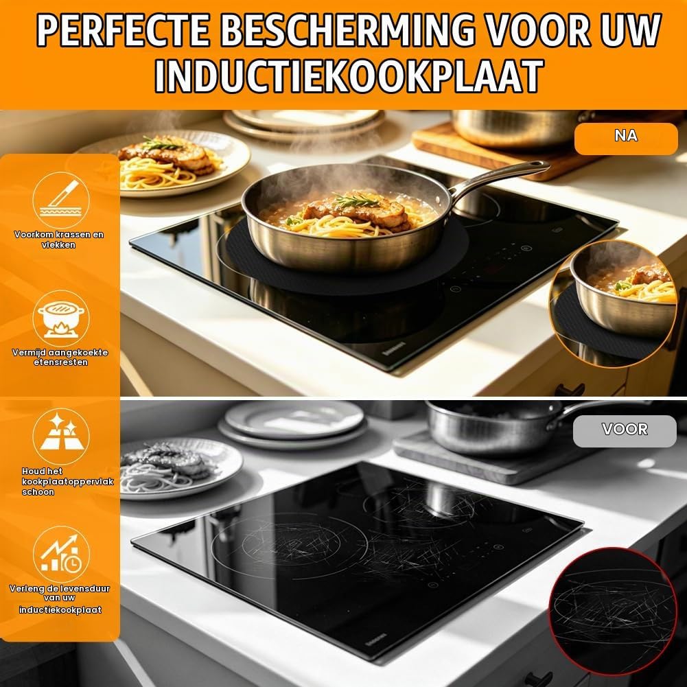 Detalle 2 de AUAUY beschermmatten voor inductiekookplaat, set van 4, rond en 0,7 mm