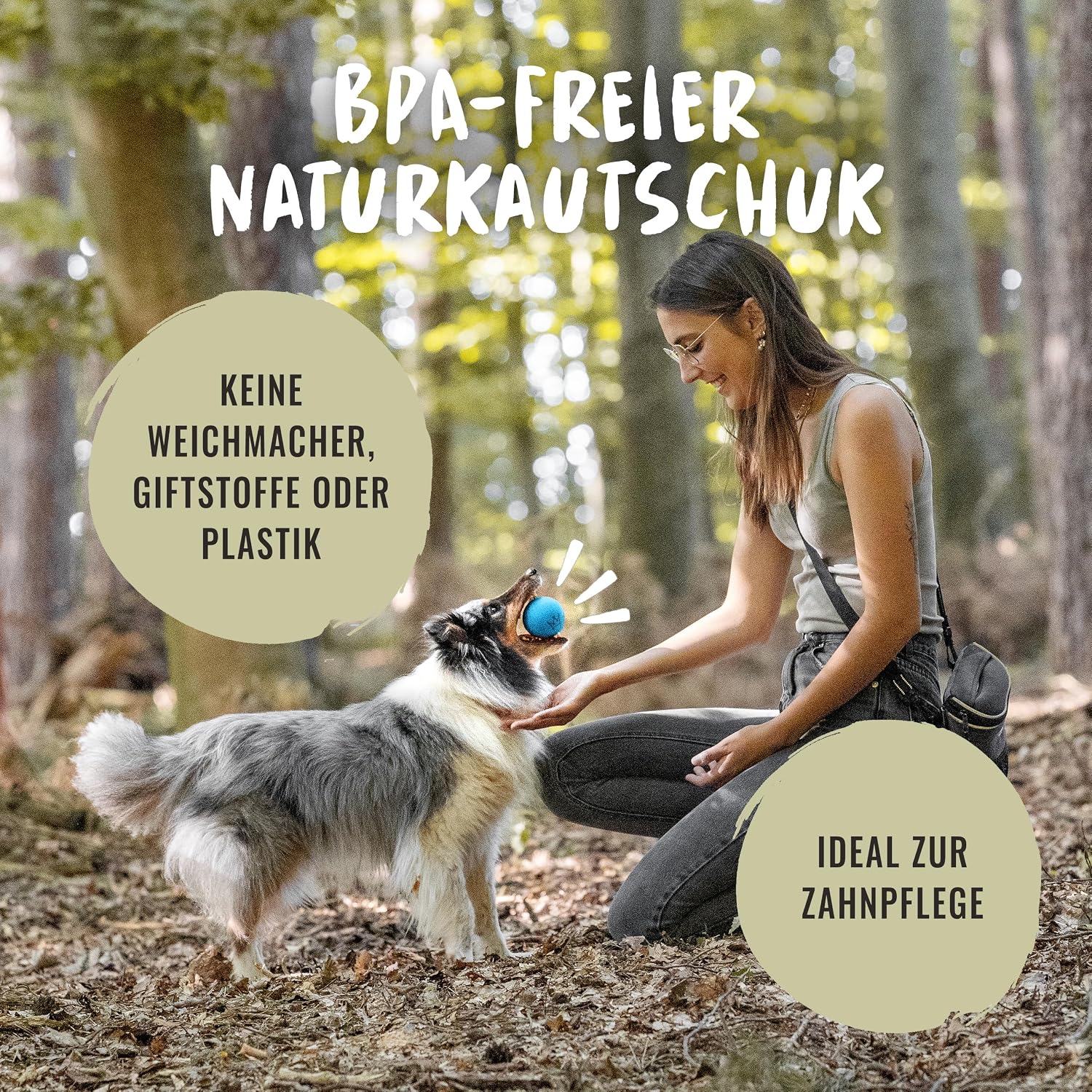 Detalle de Rudelkönig Hundebälle Naturkautschuk 2 Bälle