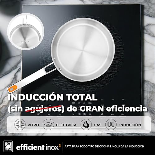 Detalle 2 de Poêle BRA Efficient Inox Triply 28 cm ⚙