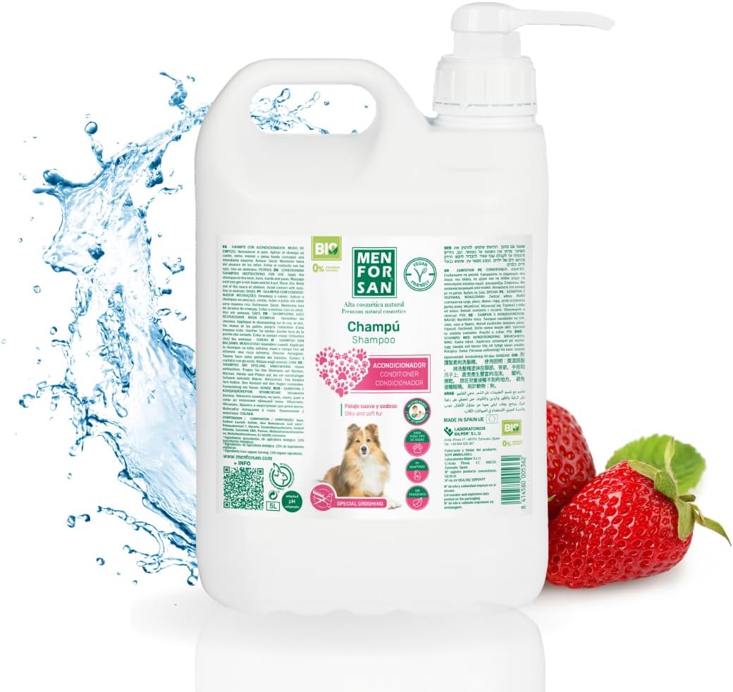 Shampooing et après-shampooing Men for San Chien (5 L) – Cura per pelo lungo e riccio del cane