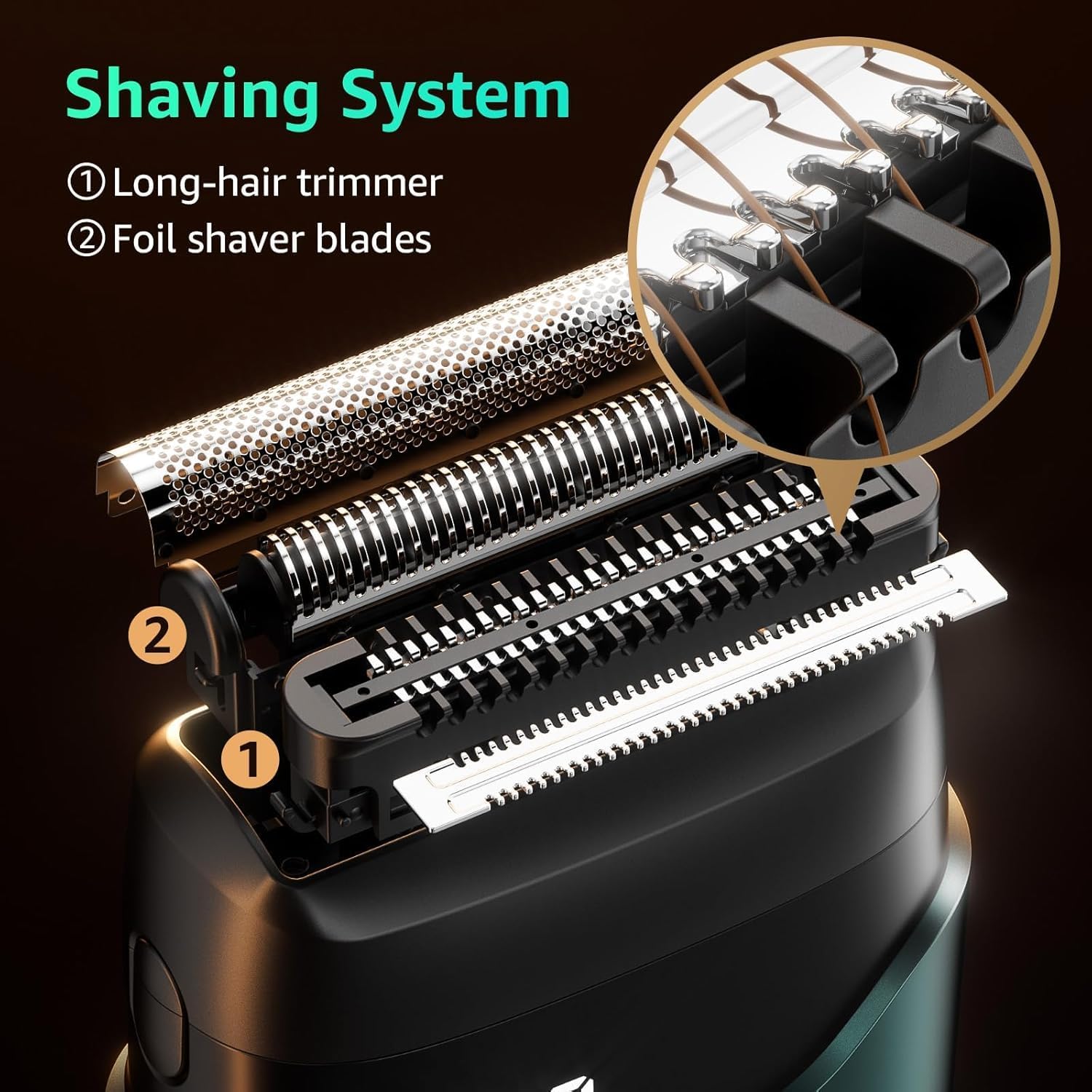 Thumbnail 2 de Electric Foil Shaver for Men (Emerald Green) — Mini Cordless Wet/Dry Razor with IPX7 and USB-C