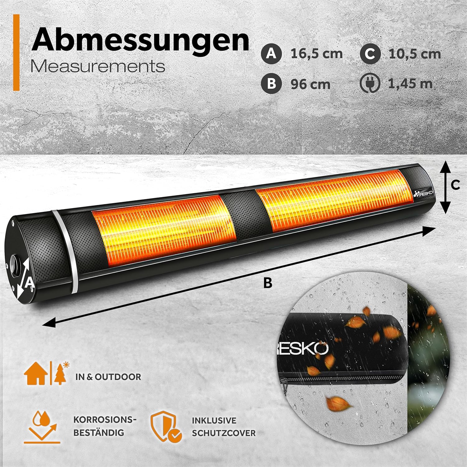 Thumbnail 4 de TRESKO Infrarot Heizstrahler 3000W – schnelle Wärme