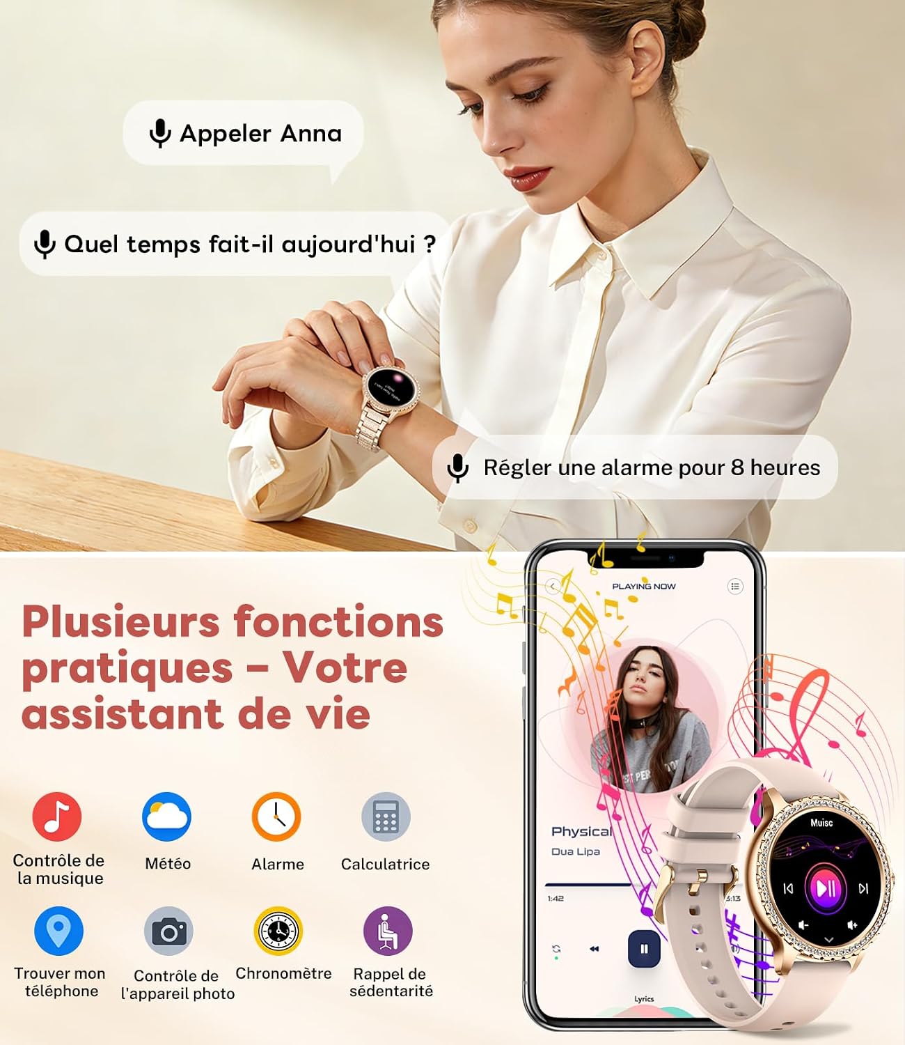 Detalle de LIGE LIGE Montre connectée femme 1,32