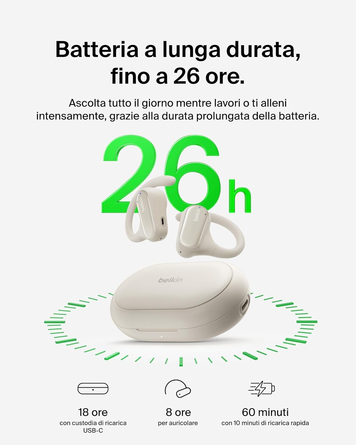 Thumbnail 2 de Belkin SoundForm ClearFit Auricolari Open-Ear