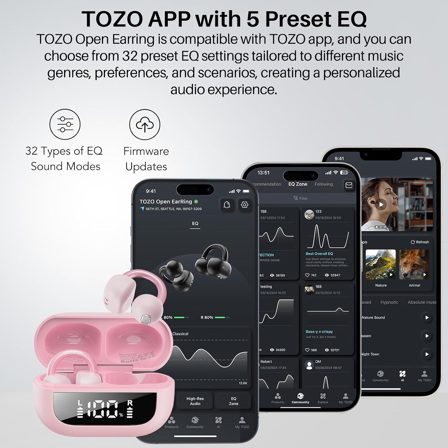 Thumbnail 6 de TOZO Open-Ear Earbuds Bluetooth 5.4
