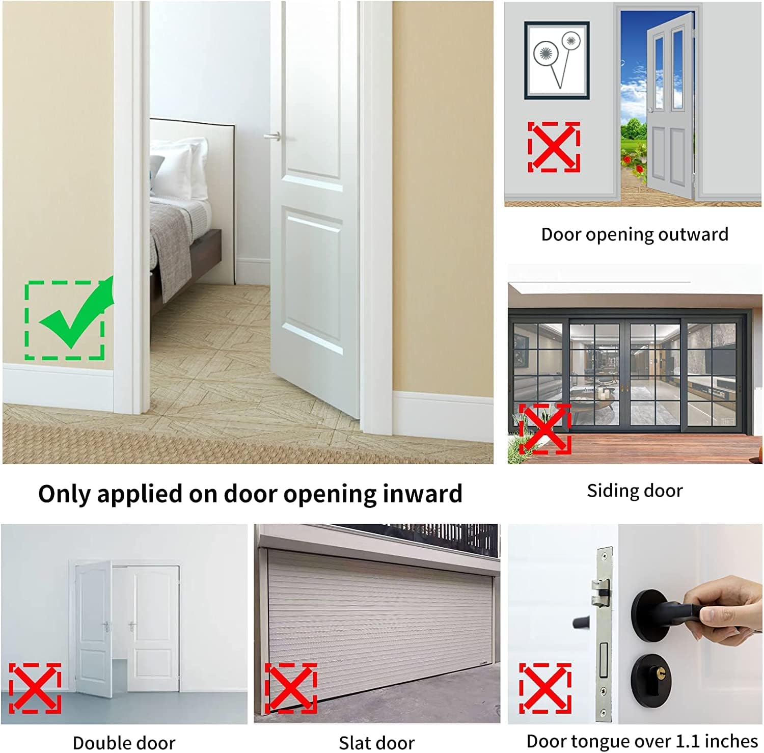 Detalle 1 de Rerishom Portable Door Lock 2-Pack
