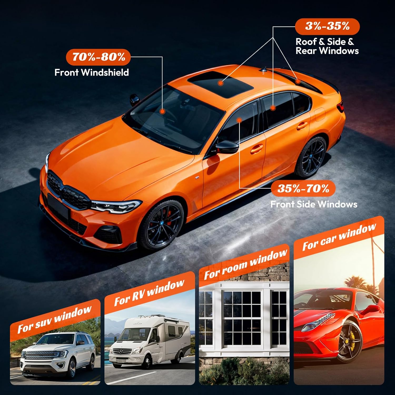 Thumbnail 6 de PAMAGOO 35% VLT car window tint film