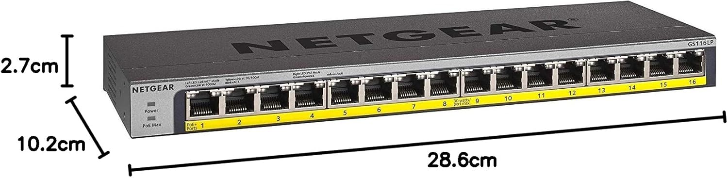 Thumbnail 6 de Netgear GS116LP 16-Port PoE+ Gigabit Unmanaged Switch (76W, FlexPoE-ready)