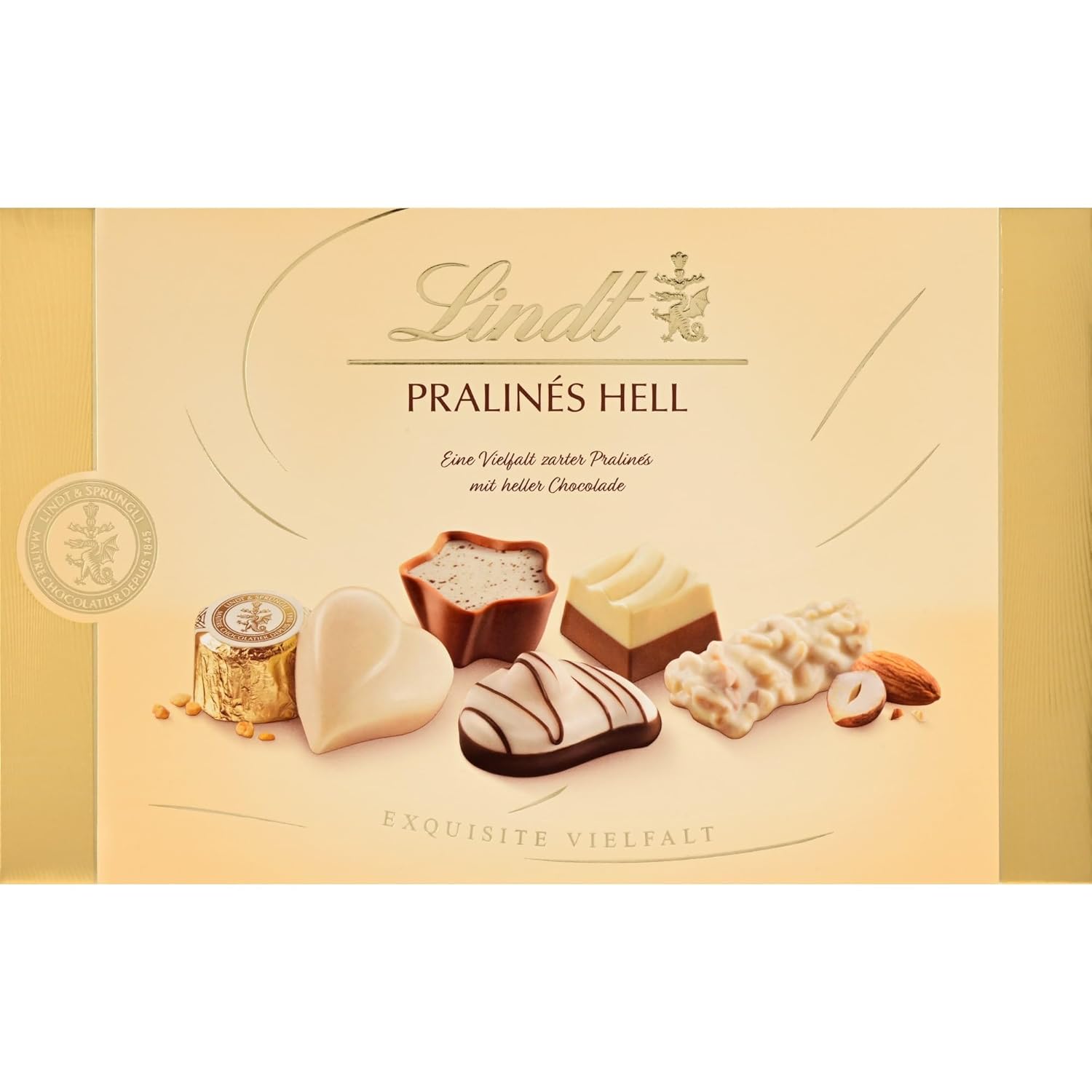 Detalle de Lindt Pralinés Für Kenner Hell Schachtel – 200 g, 20 Pralinen in 10 hellen Sorten