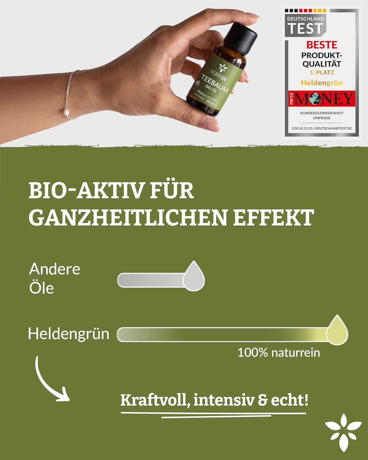 Thumbnail 3 de Heldengrün® BIO Teebaumöl 100% naturrein (Teegbaumöl) für Haut & Gesicht bei Unreinheiten