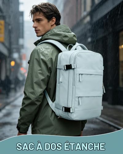 Thumbnail 10 de SZLX Sac à Dos Sous Vide Voyage 40x30x20 avec pompe – bagage cabine 40x30x20, compartiment ordinateur et chaussure