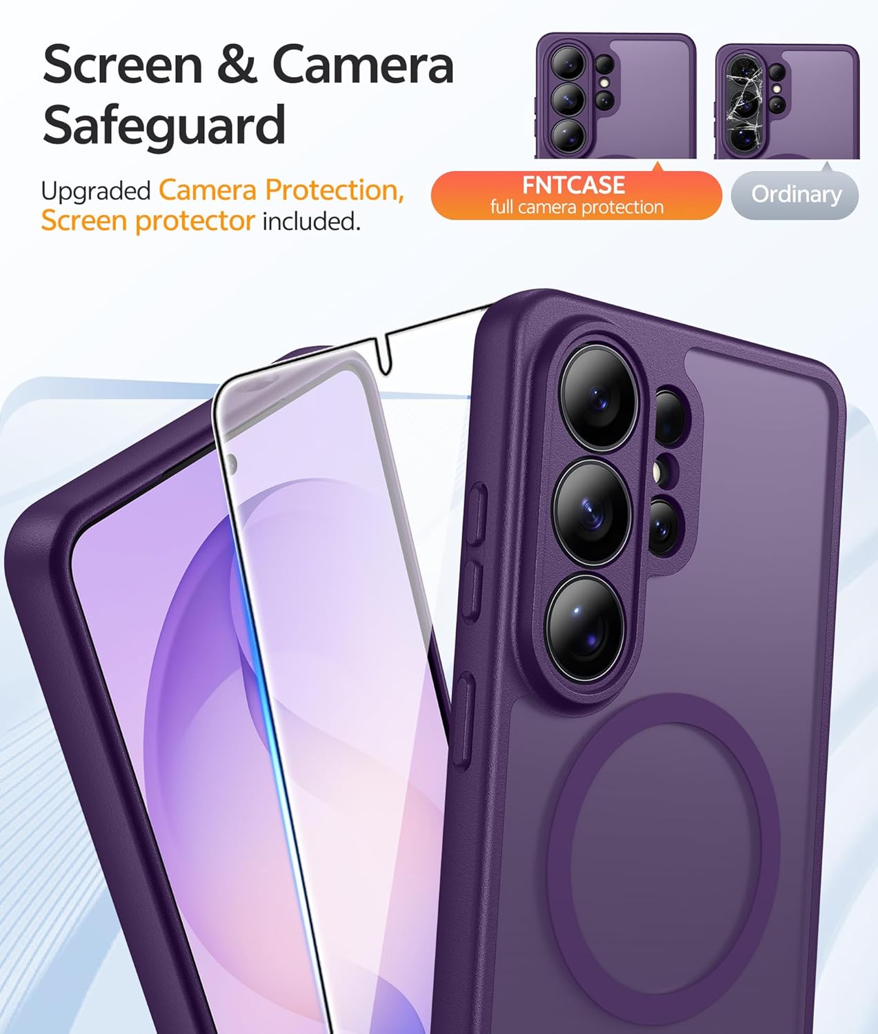Thumbnail 3 de FNTCASE for Samsung Galaxy S26 Ultra Case (MagSafe, Screen Protector, Full Camera Protection) – Purple