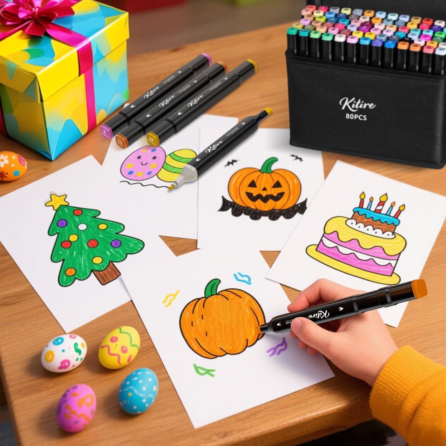 Detalle 2 de Alkohol Marker Stifte Set 80 Farben