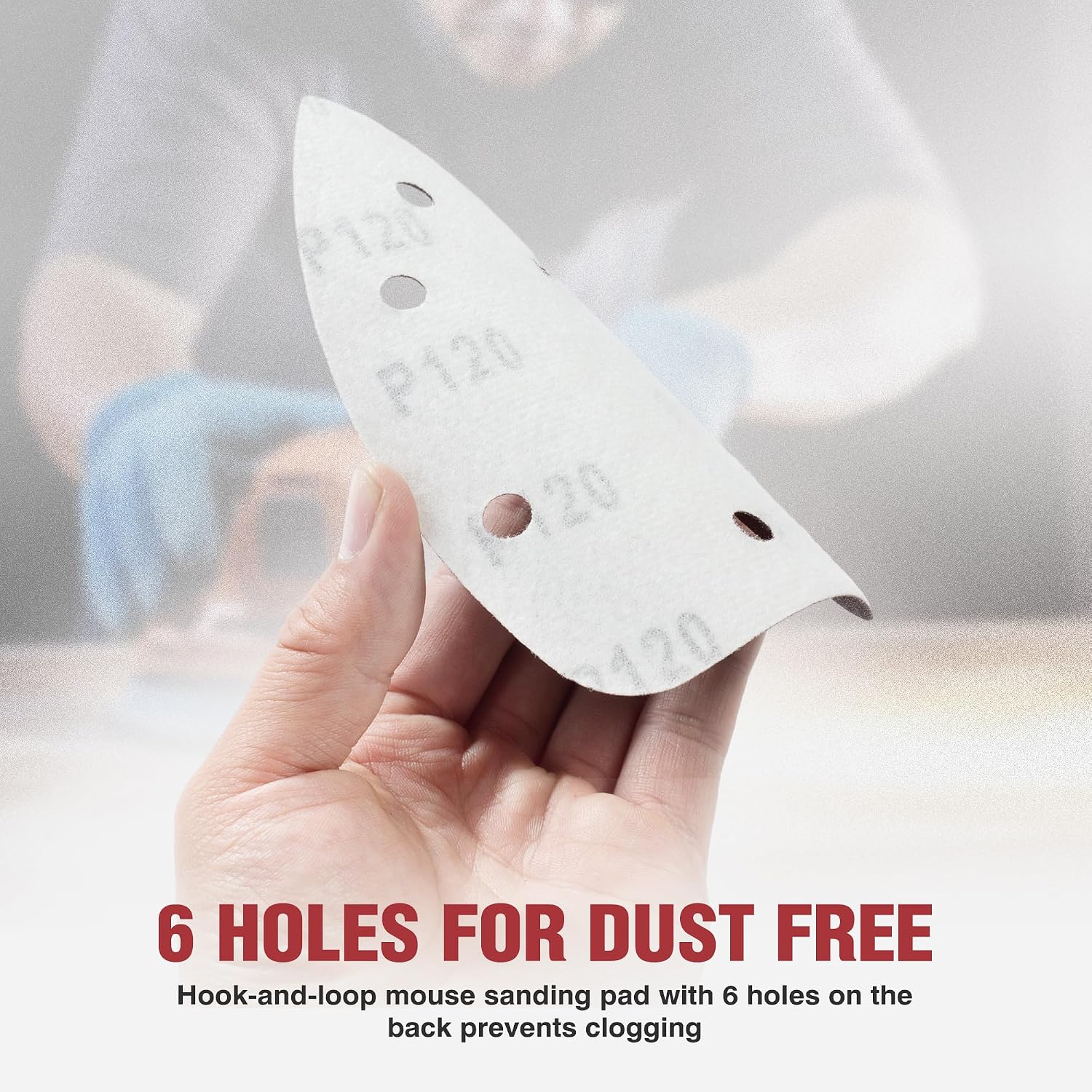 Detalle 2 de S SATC 50-Piece Mouse Sander Sandpaper, 9 Grits, 5-Hole Hook-and-Loop