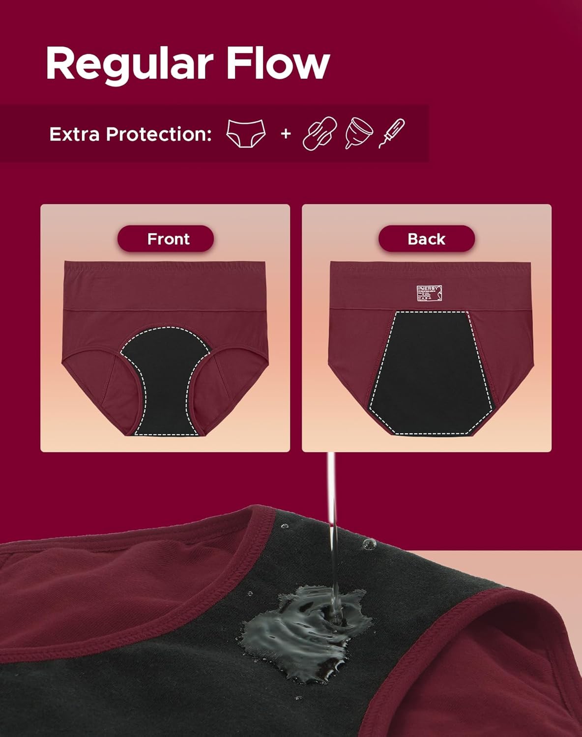 Thumbnail 2 de INNERSY Period Underwear High-Waisted 3-Pack