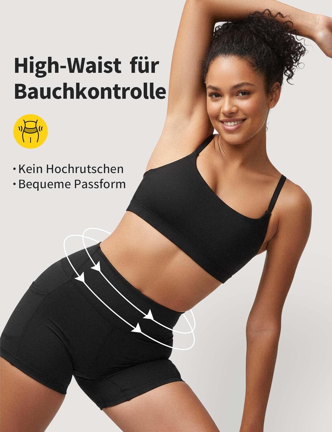Detalle 2 de CAMBIVO Sport Leggings Damen – High-Waist mit Handytasche, blickdicht und vielseitig für Fitness & Alltag