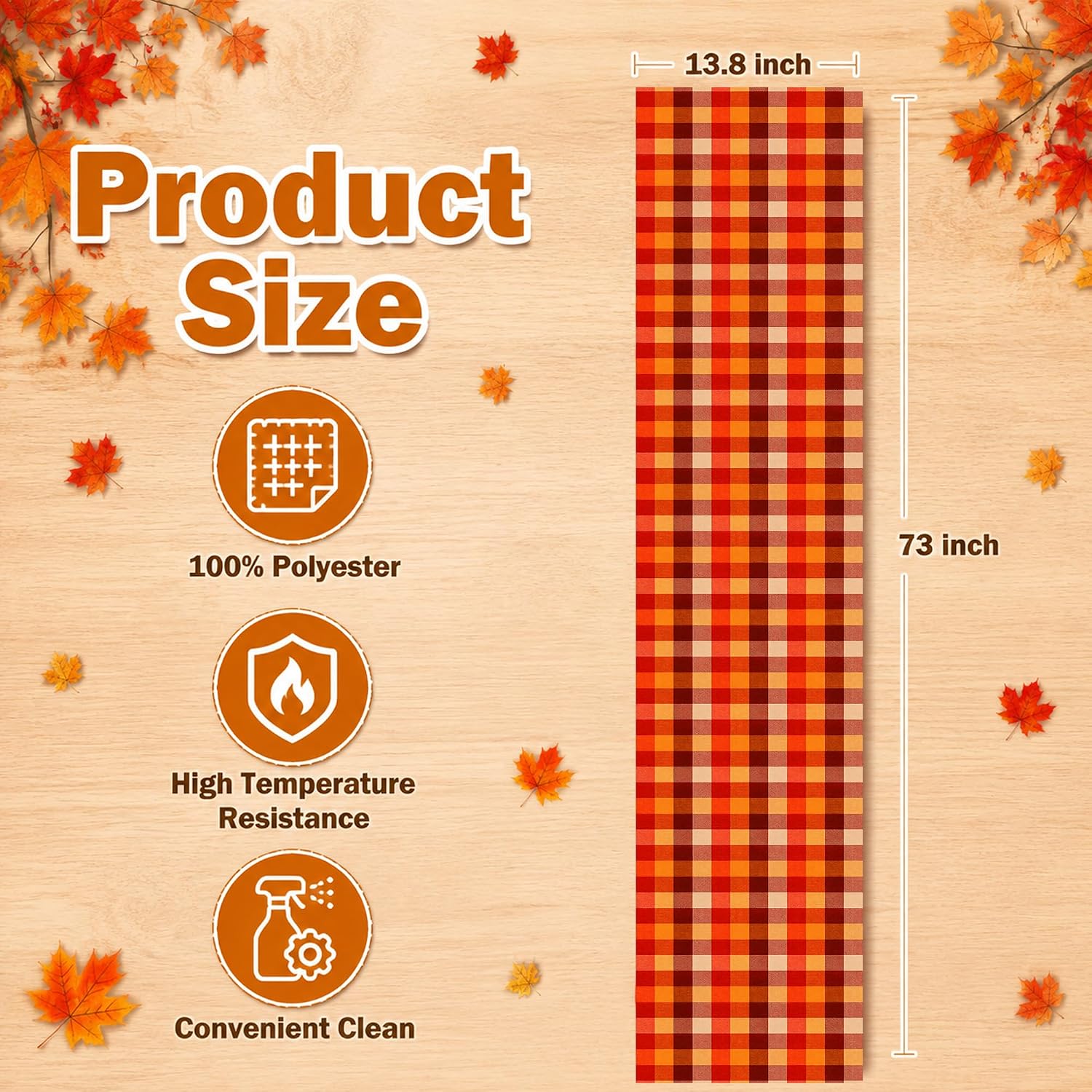 Thumbnail 2 de Plaid Table Runner, Polyester