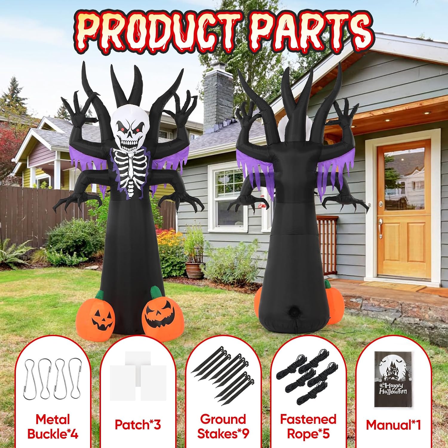 Thumbnail 5 de Toiyjofe Skeleton Tree 8-Foot Halloween Inflatable with LED Lights