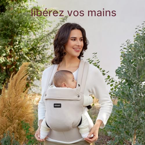 Thumbnail 6 de Momcozy Porte-bébé Ergonomique 3-en-1 en coton kaki — de 3 à 24 mois (3,2–20 kg)