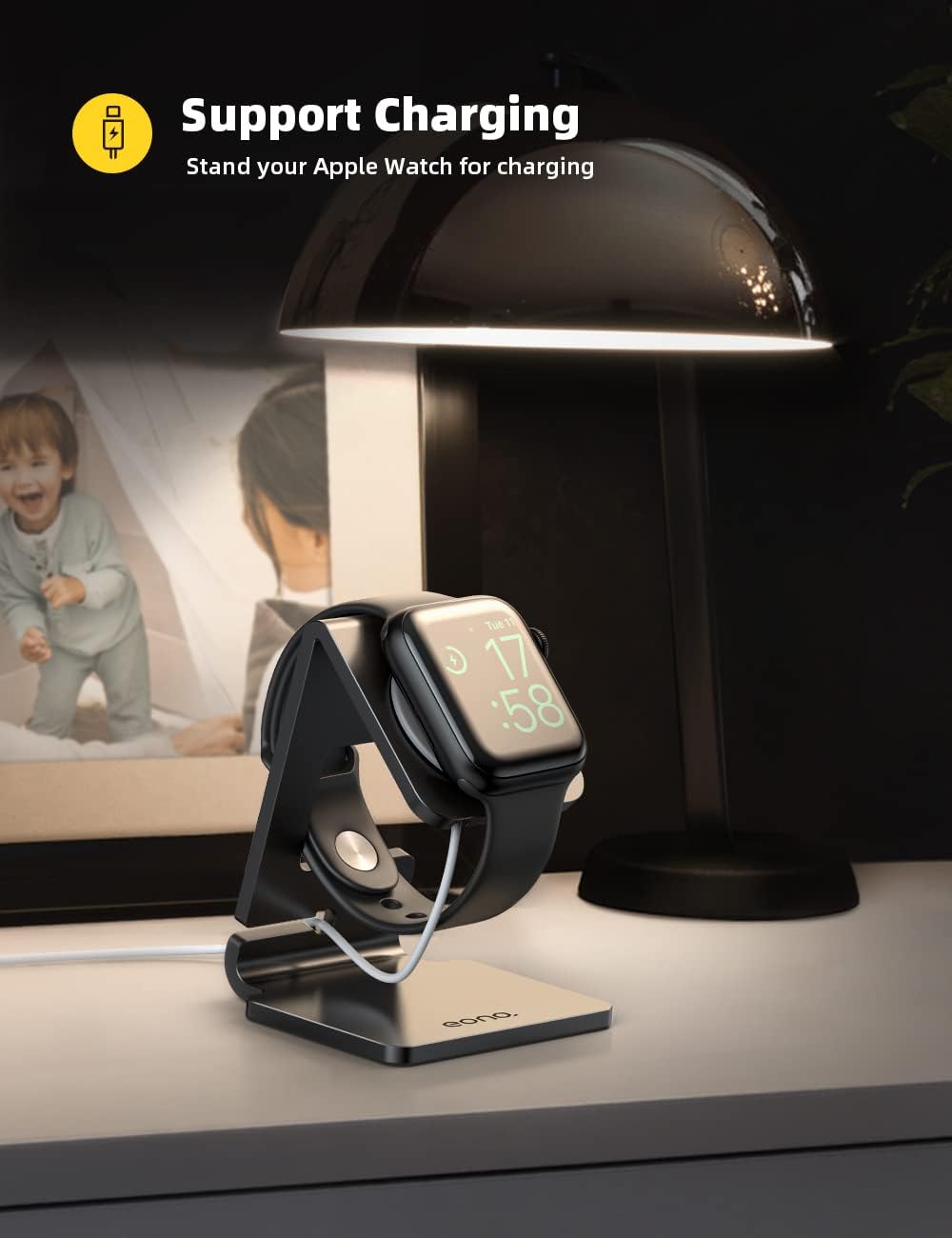 Detalle 2 de Lamicall Apple Watch charging stand, aluminium alloy