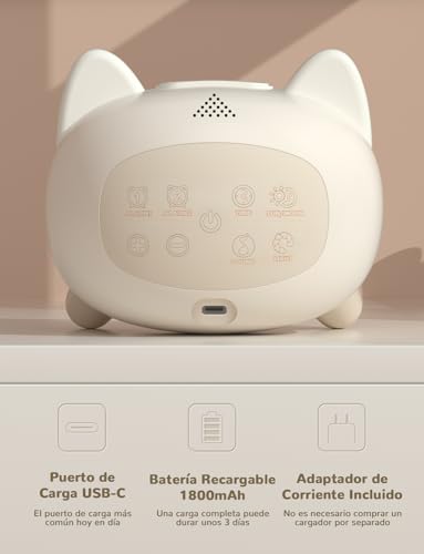 Detalle 2 de LIORQUE Gatito Blanco Despertador Infantil