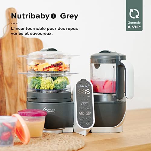 Detalle 2 de Babymoov Nutribaby(+) Robot Cuiseur Bébé Multifonctions 6 en 1 – Gris