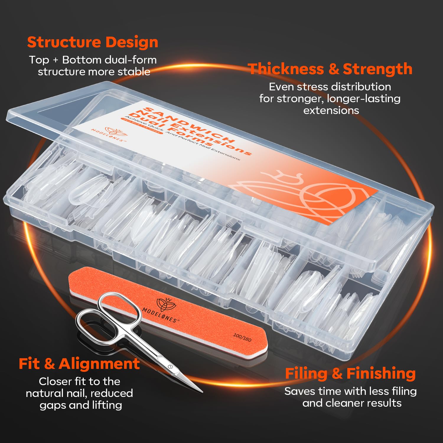Detalle de Modelones Nail Forms, 240-Piece Set