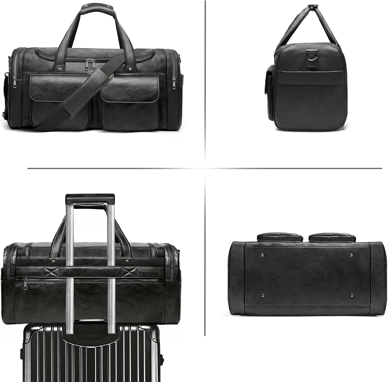 Detalle de Bolosta Travel Duffle Bag for Men – Large PU Leather Weekend Distinctive Yet Practical