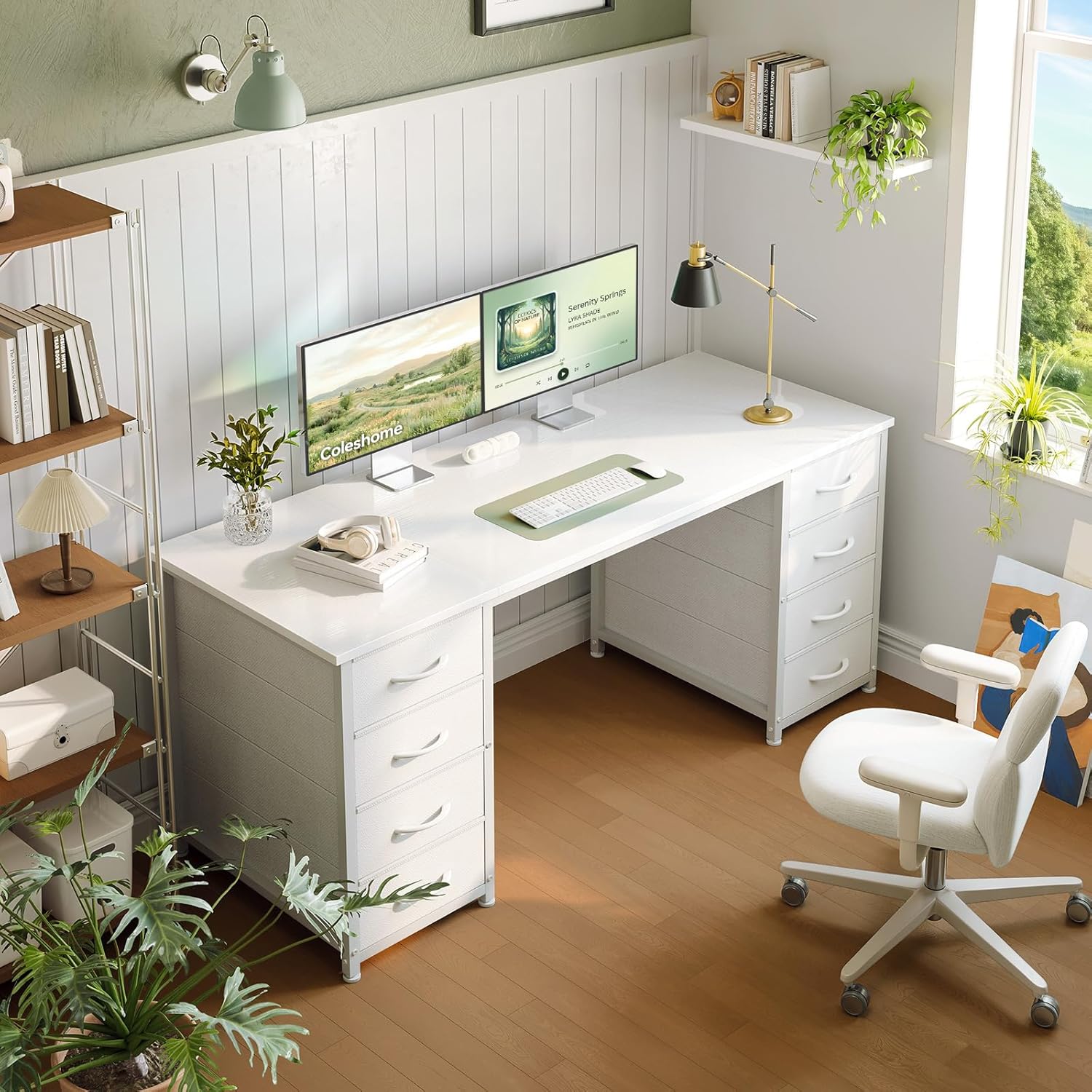 Thumbnail 1 de Coleshome Scrivania 140x48cm 8 cassetti
