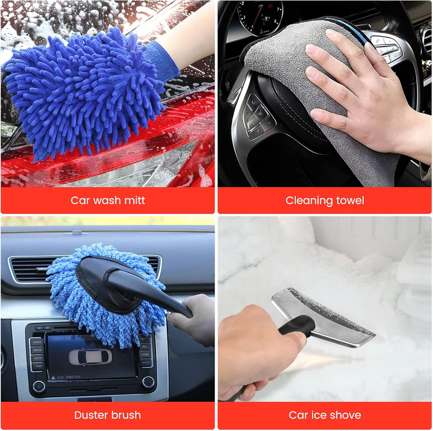 Thumbnail 4 de GUANJUNE 18Pcs Car Wash Cleaning Kit – Comprehensive Detailing Set for Interior and Exterior Care