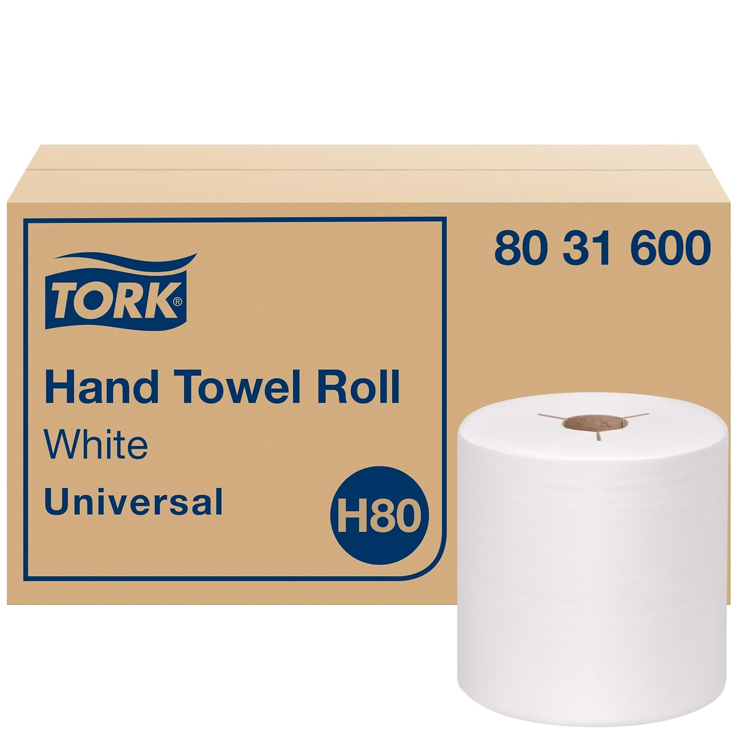 Detalle de Tork Hand Towel Roll White H80 (8031600) — 6 Rolls of 100% Recycled Fiber, Universal