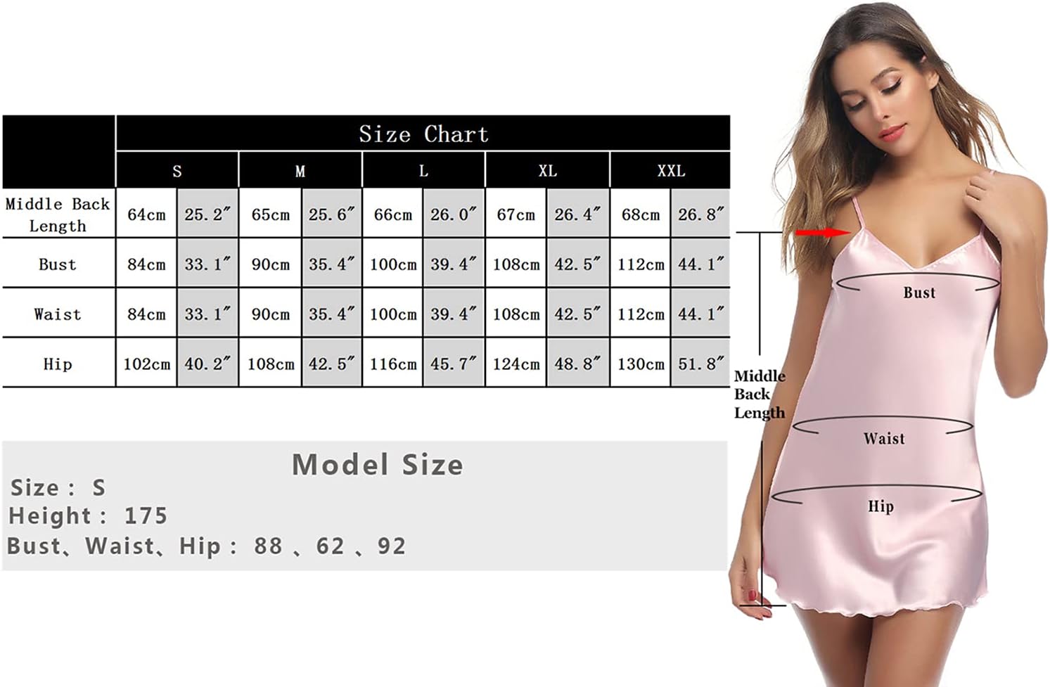Thumbnail 6 de Litherday Camisón Satén Mujer Sexy Corto Verano