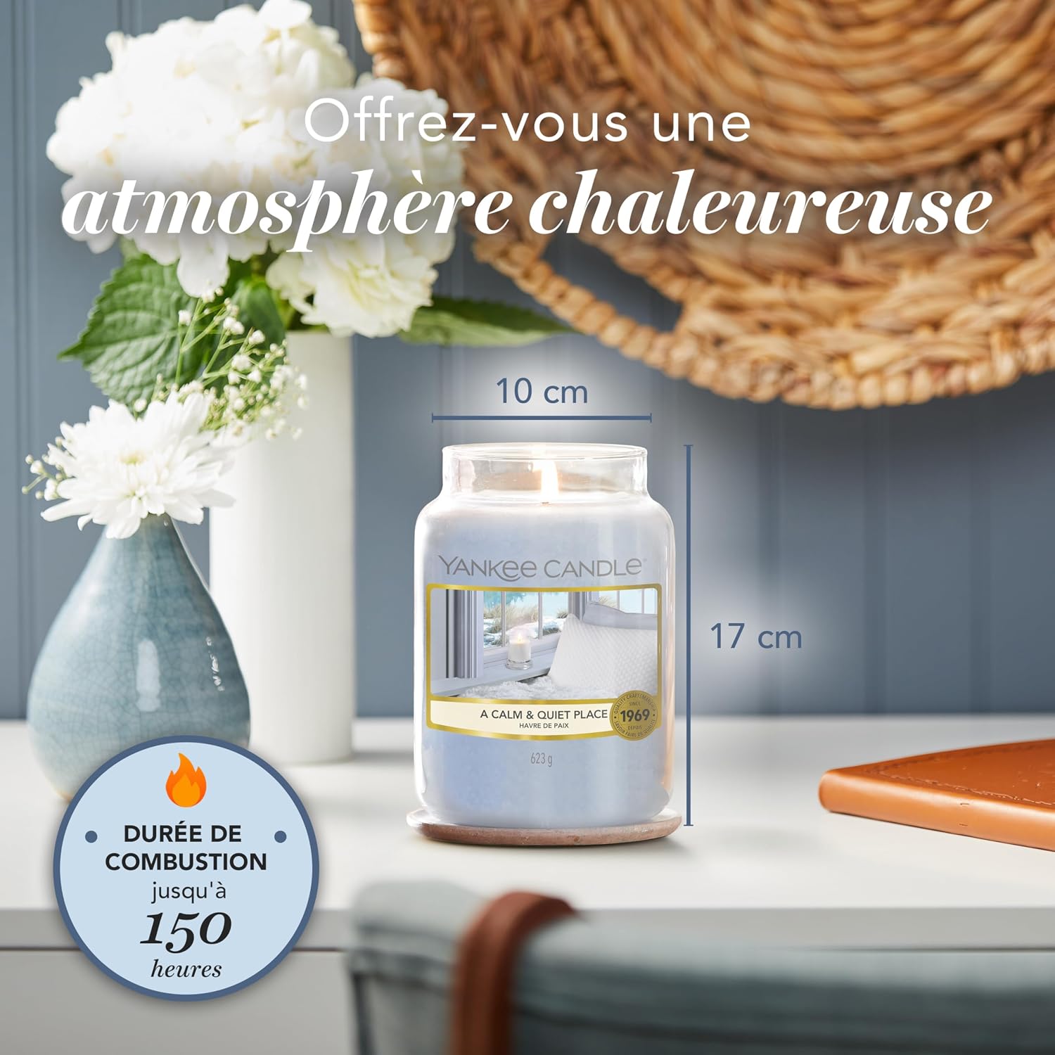 Detalle de Bougie parfumée Havre de paix de Yankee Candle – format jarre, 110–150 h, 623 g