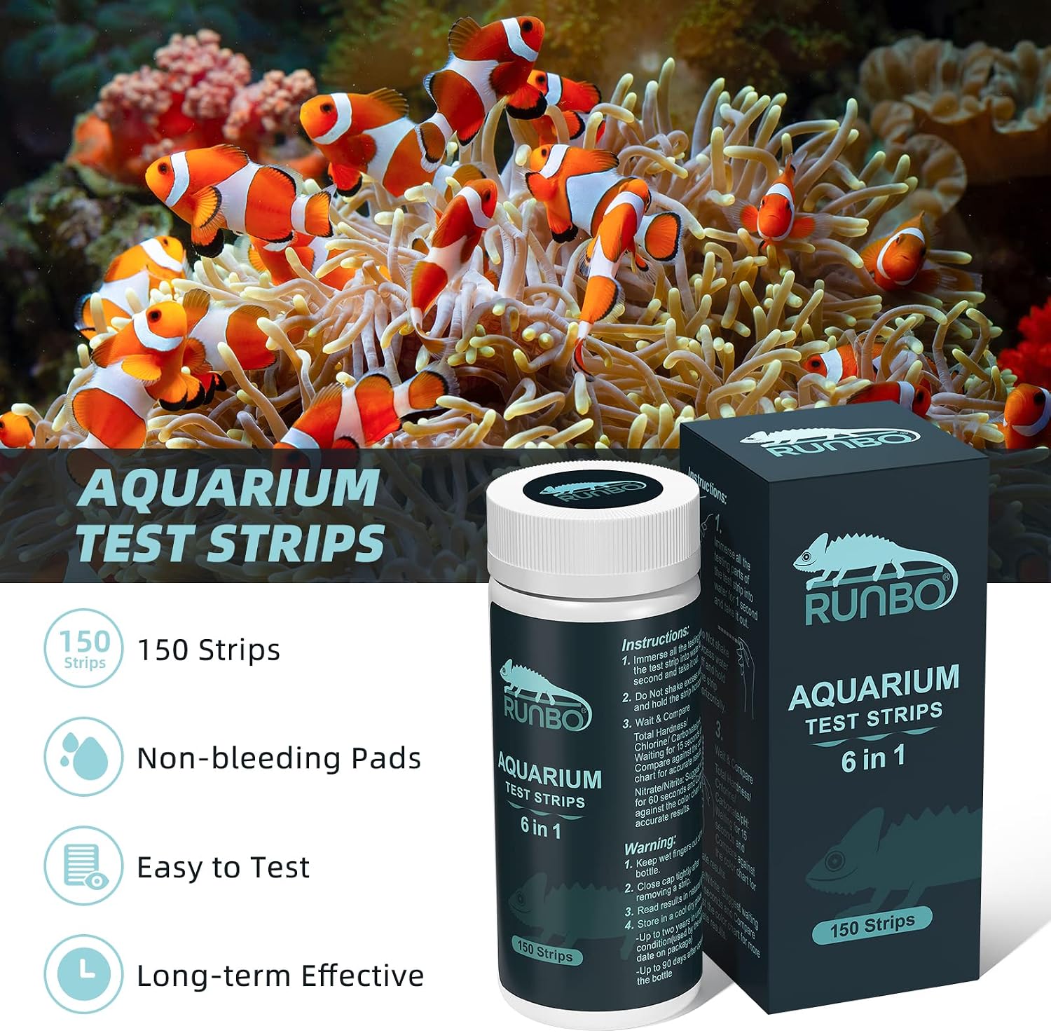 Thumbnail 3 de RUNBO 6 in 1 Aquarium-Teststreifen 150 Stück