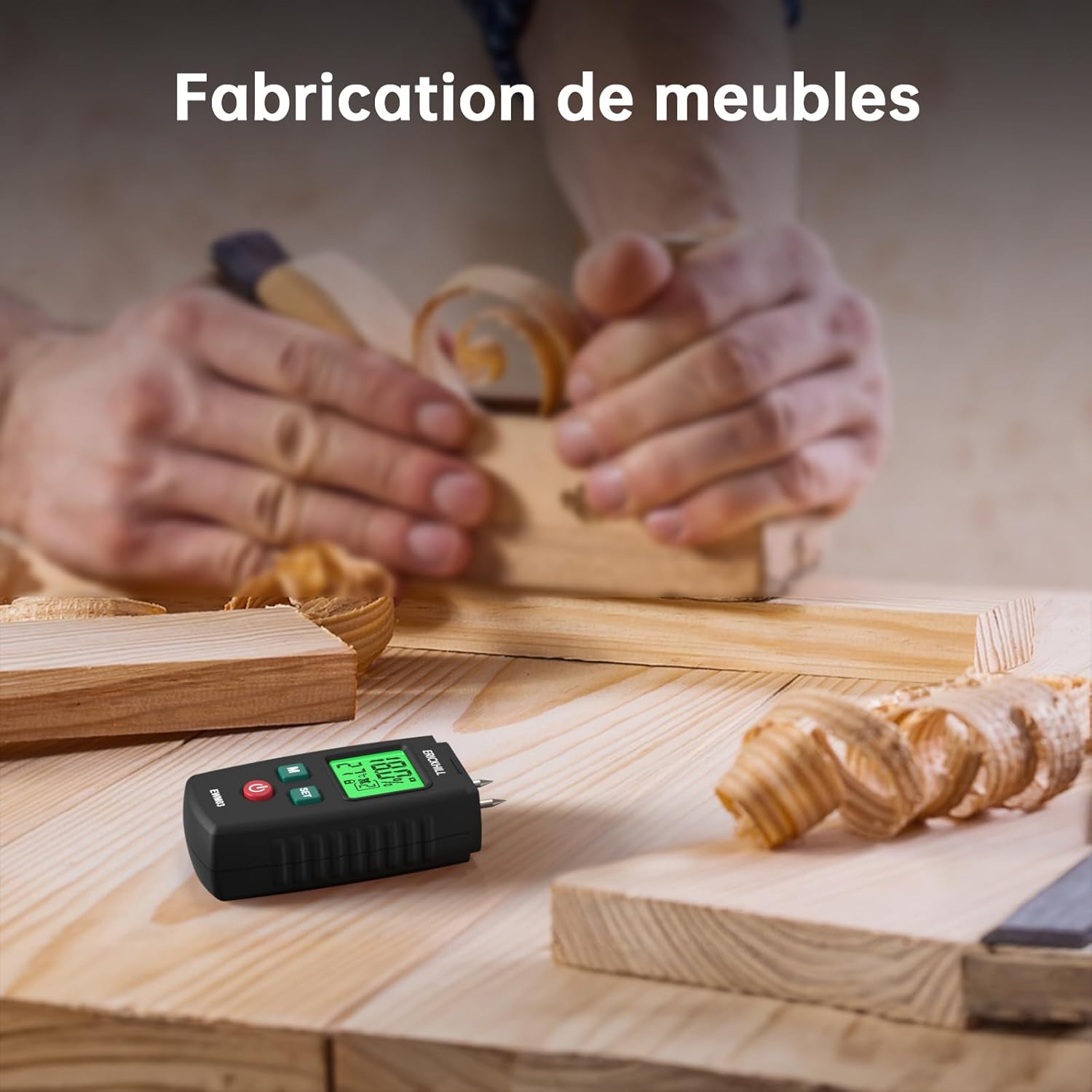 Thumbnail 4 de Testeur d'Humidité ERICKHILL EWM03 – Détecteur précis pour bois et matériaux de construction