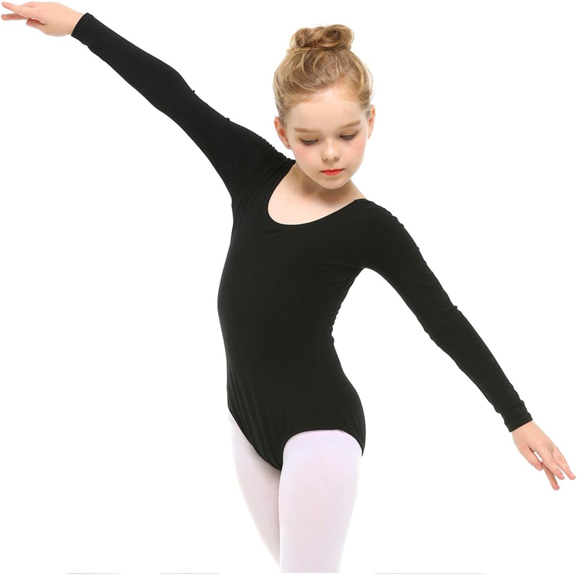 Detalle de STELLE Long Sleeve Ballet Leotard for Girls with Cotton Fabric and Full Lining