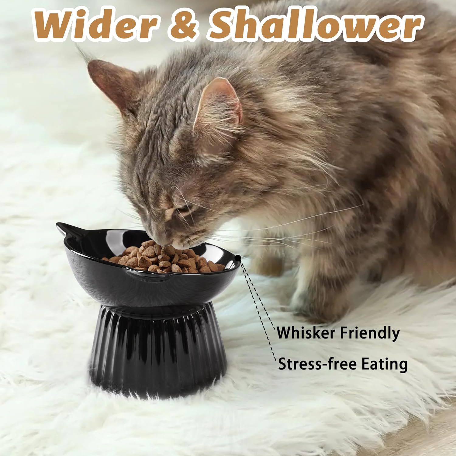 Thumbnail 4 de Elevated Cat Bowls 5in Tilted Ceramic
