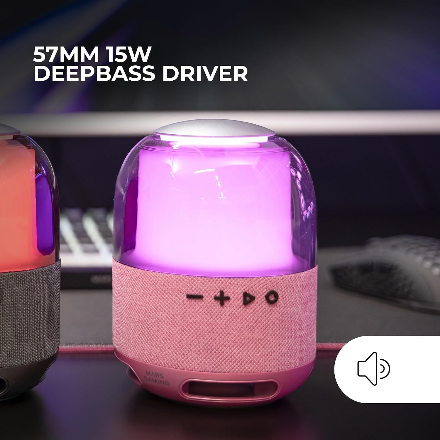 Detalle 2 de Mars Gaming MS-Flow Altavoz Bluetooth 15W RGB Rosa 🔊