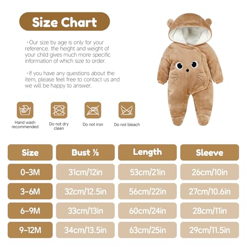 Thumbnail 6 de WYTbaby Winter-Schneeanzug für Babys 0–3 Monate – Flanell-Wärmer mit Bären-Design