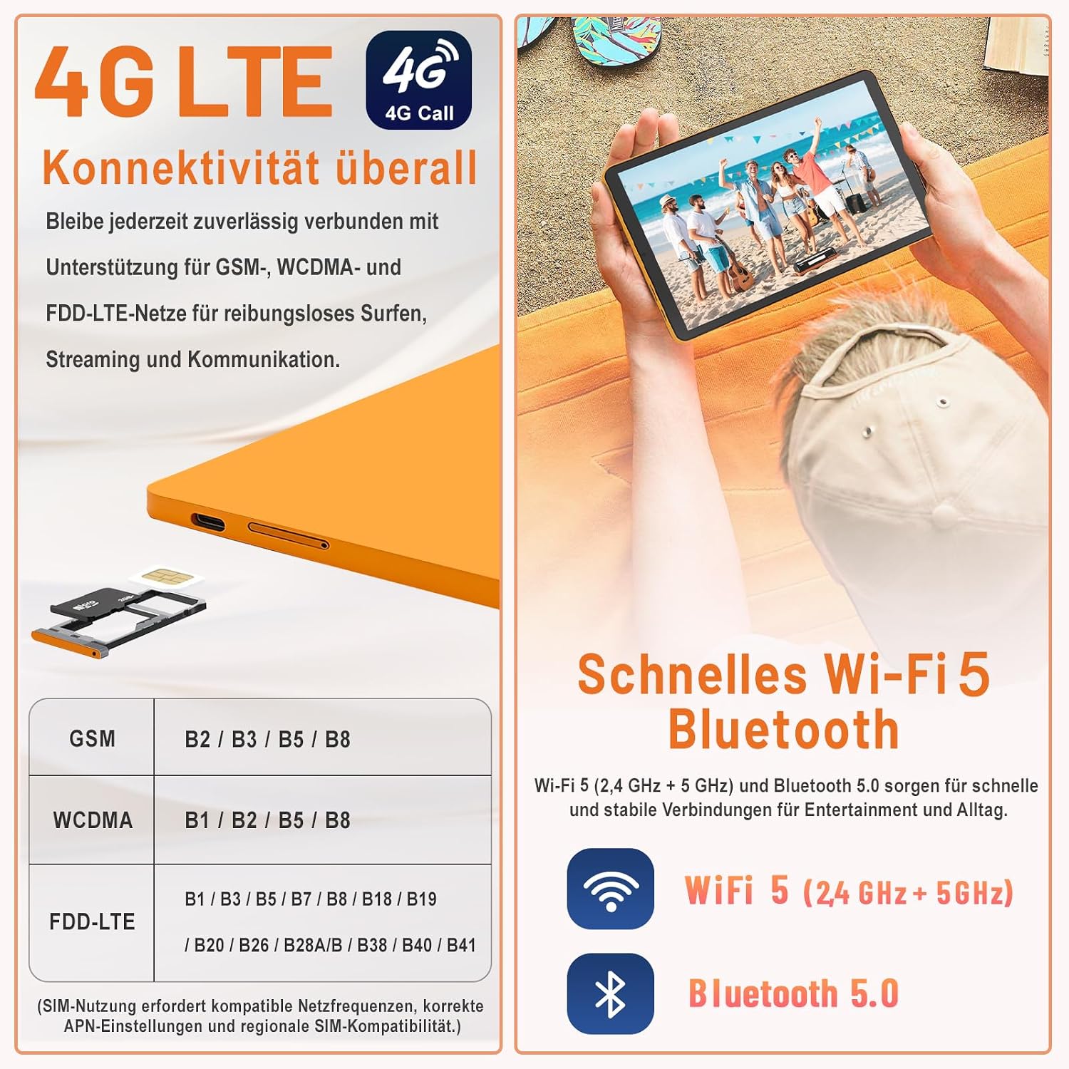 Detalle de paitanry Android 16 Tablet 8,7 Zoll – 4G LTE, Gemini AI, 16GB RAM + 64GB Speicher, Speichererweiterung bis 2TB