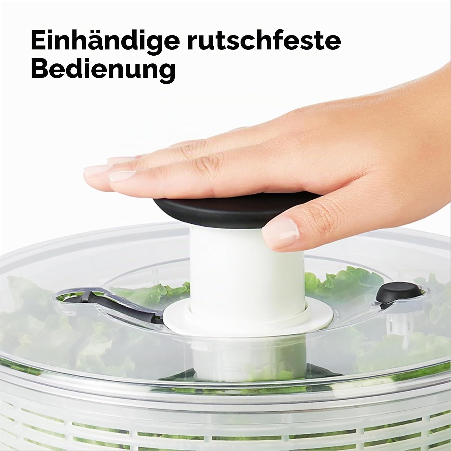 Detalle de OXO Good Grips Salatschleuder mit Sieb und Deckel – zum Waschen und Trocknen von Salat
